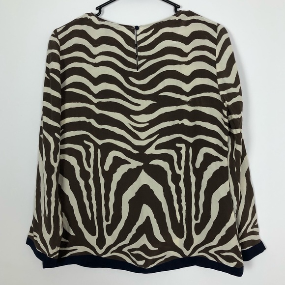 J. Crew 100% Silk Zebra Top - Picture 2 of 5